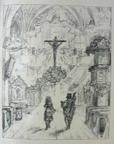 sketch of a key scene in Gottfried Keller's "The Little Dance Legend"