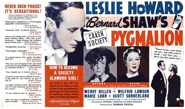 Pygmalion (1938) movie posters