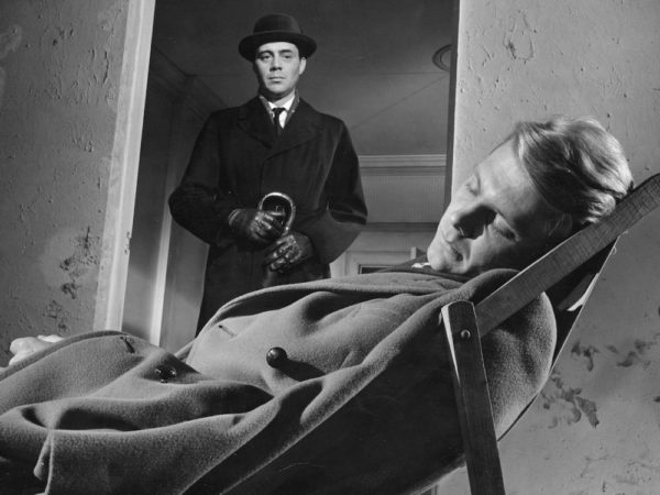 Still from The Servant (1963) when Barrett first meets Tony