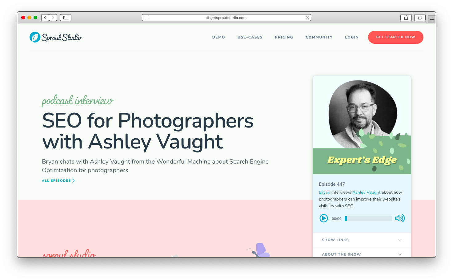 Screenshot of the Sprout Studio interview of Ashley Vaught by CEO Bryan Caporicci