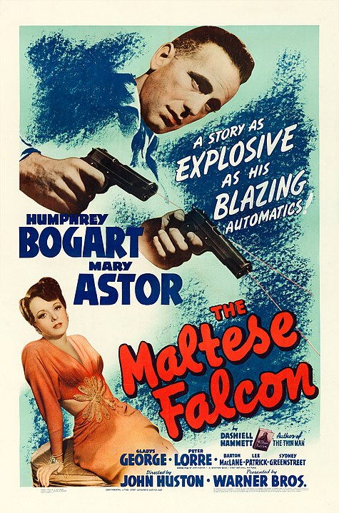 Promotional post for John Huston's 1941 film The Maltese Falcon