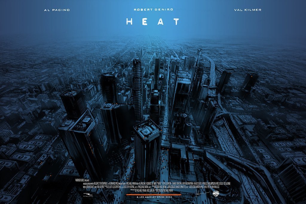 Promotional image for "Heat" (1995), bearing the same urban view as Miami Vice and Collateral