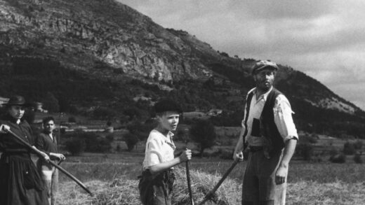 Michel and family in an early scene from the 1952 film Forbidden Games