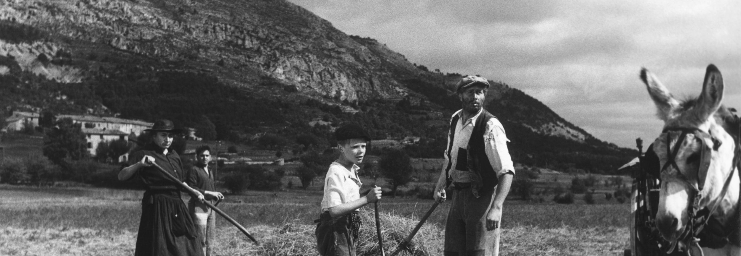 Michel and family in an early scene from the 1952 film Forbidden Games