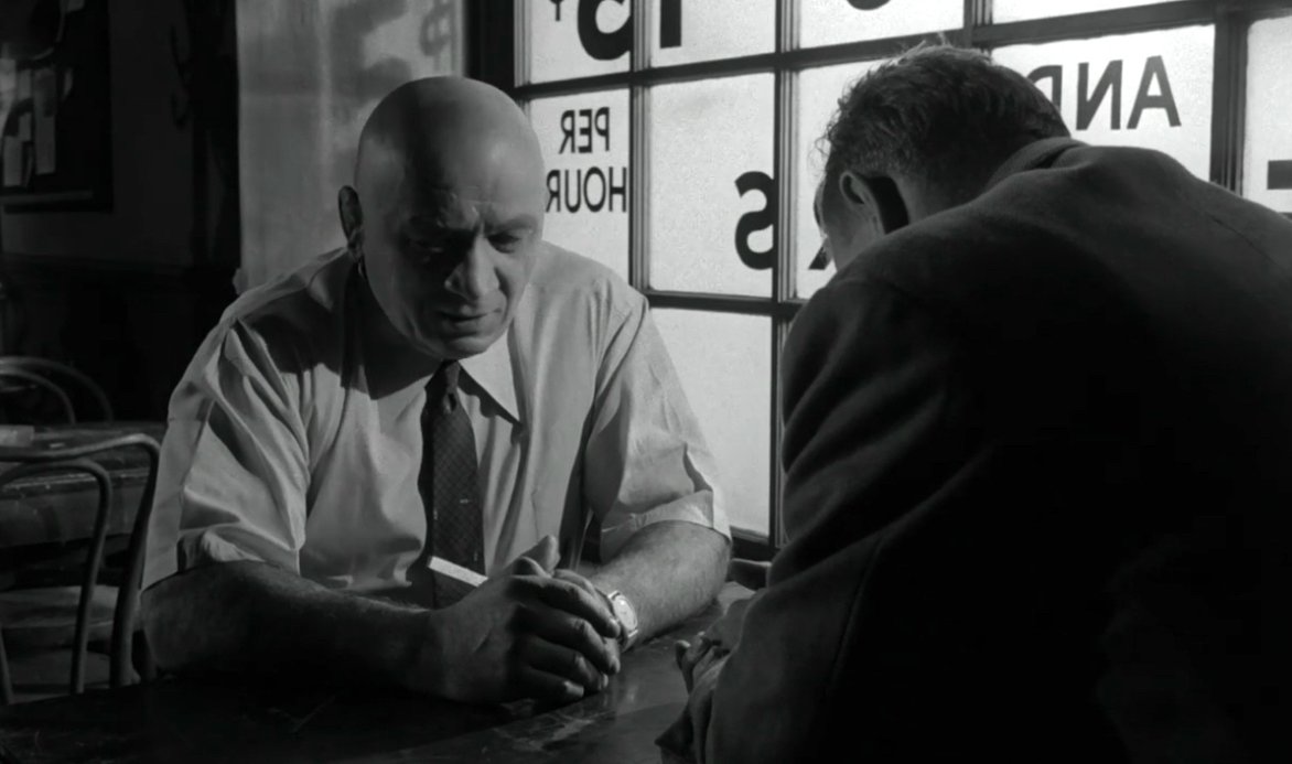 Maurice and Johnny at the chess club in a scene from "The Killing"