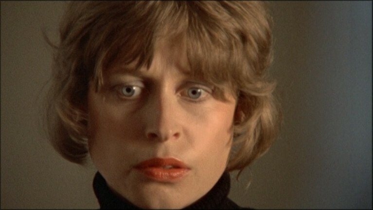 Closeup still of the character Jill from The Plumber, 1979