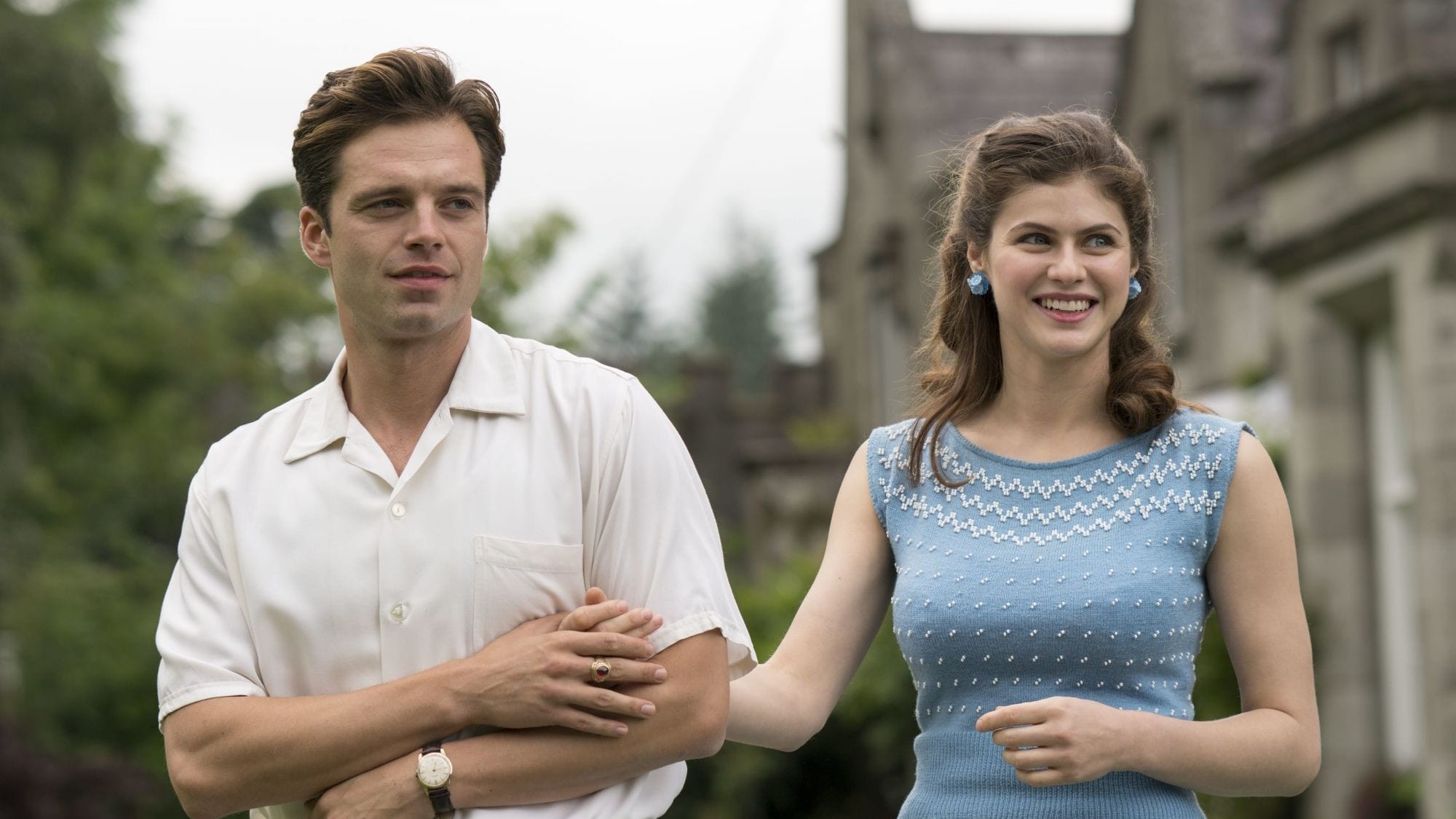 Still from the 2018 adaptation of Shirley Jackson's novel "We Have Always Lived in the Castle" with Sebastian Stan and Alexandra Daddario