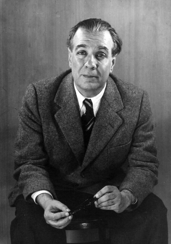 Photograph of the man who made reading great, if you will, Argentine writer Jorge Luis Borges.