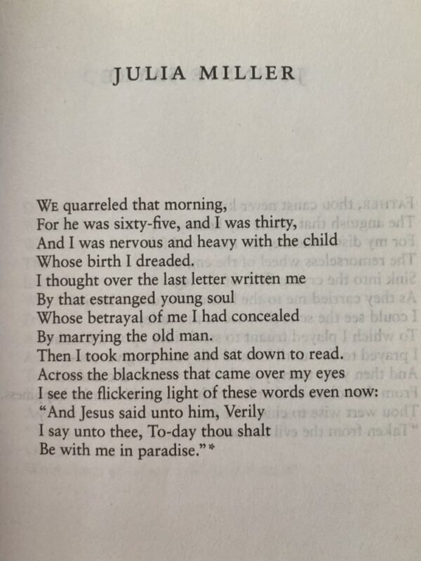 The poem of Julia Miller from Edgar Lee Master's Spoon River Anthology