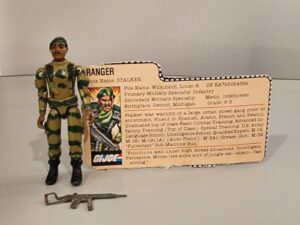 G.I.Joe: A Real American Hero action figure "Stalker" and "file"—a coveted item of my childhood