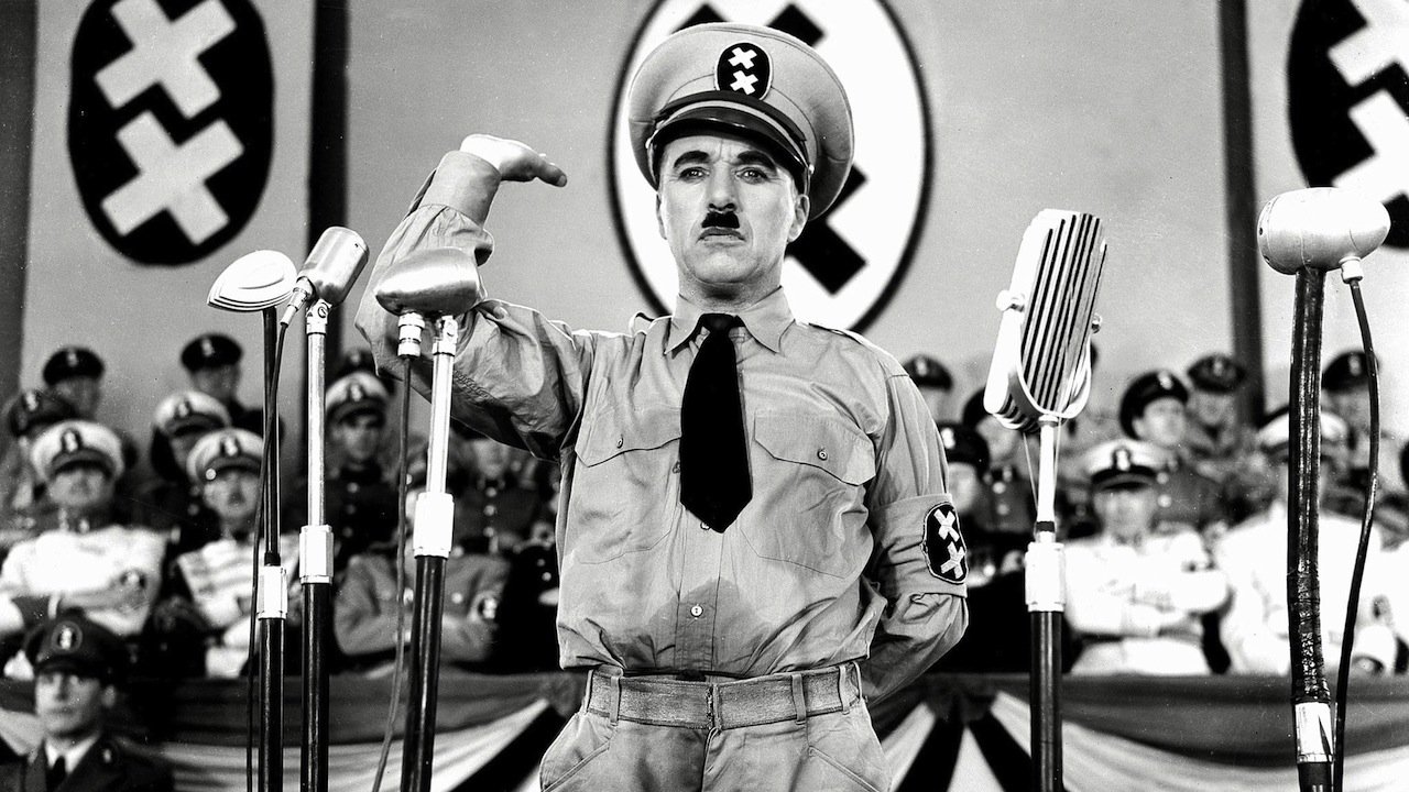 Still from the late Charlie Chaplin film "The Great Dictator", released in 19040, amid the war.