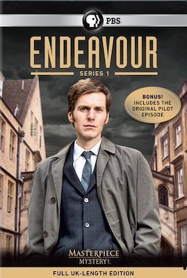 The DVD cover for season 1 of the Masterpiece Mystery series "Endeavour"