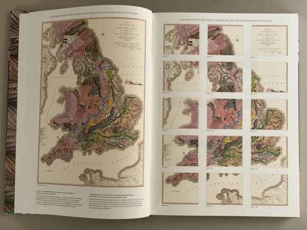 Interior image of "the" stratigraphic map of all England, in my copy of Strata: William Smith's Geological Maps