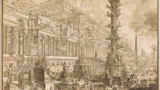 The sublime image &quot:Architectural Fantasy with Colossal Facade" by Piranesi