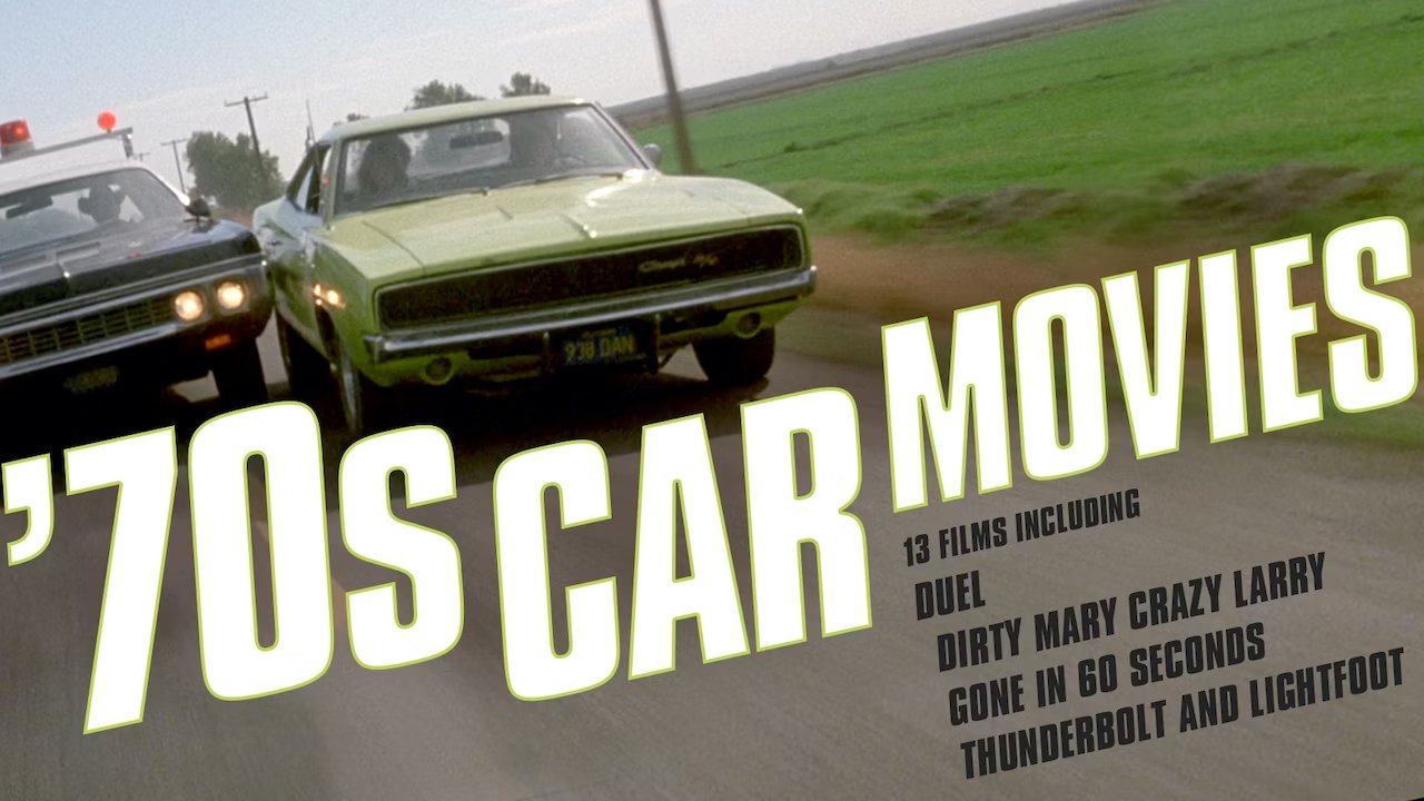 Poster for the series "'70s Car Movies" available on the Criterion Collection channel
