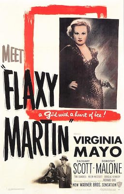 Poster for the 1949 film "Flaxy Martin" starring Virginia Mayo