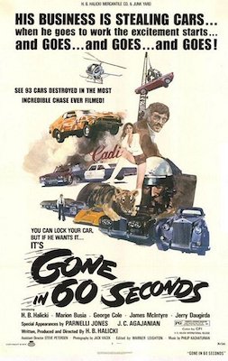 Original poster for the 1974 movie "Gone in 60 Seconds"