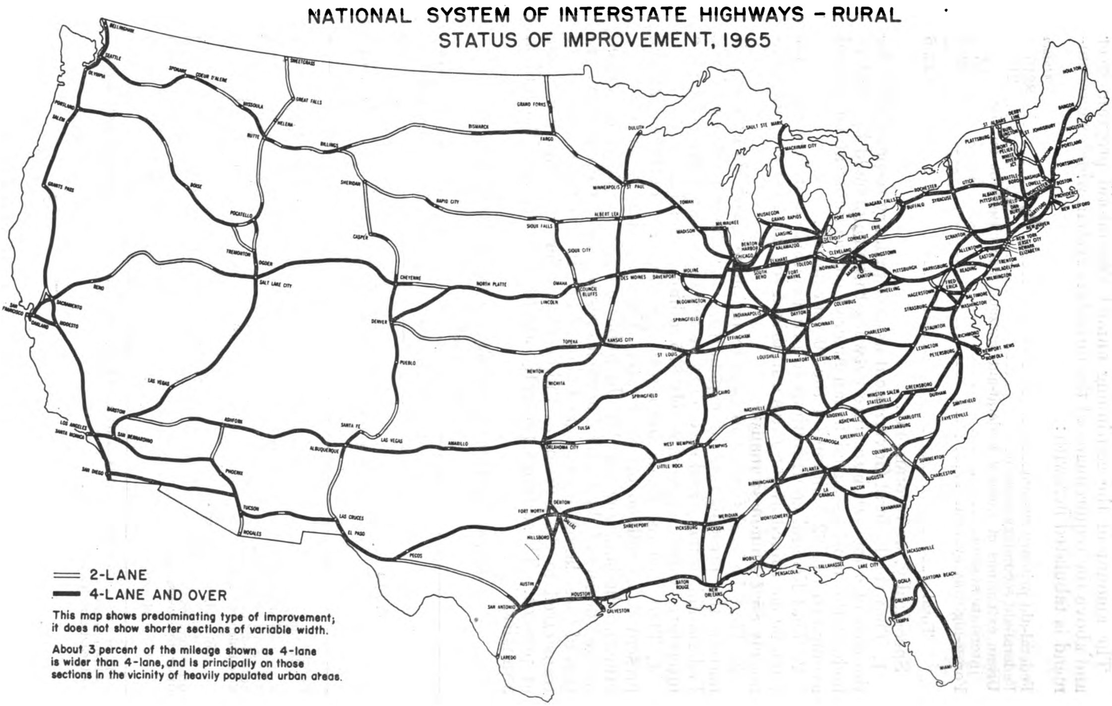 National Highway Program National System Of Interstate Highways   Rural Status Of Improvement 1965 