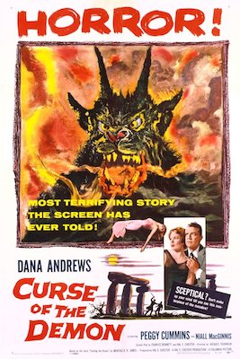Poster for the 1955 Dana Andrews film Curse of the Demon