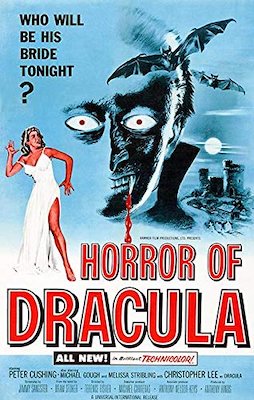Poster for the 1958 film Dracula starring Peter Cushing and Christopher Lee