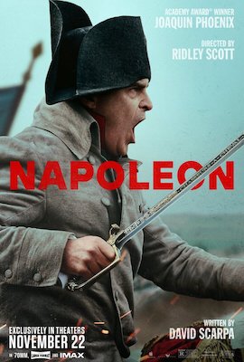 Poster for the snorer 2023 Ridley Scott film Napoleon, best ignored
