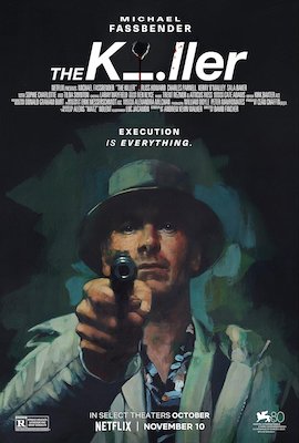Poster of the 2023 David Fincher film called The Killer, starring Michael Fassbender.