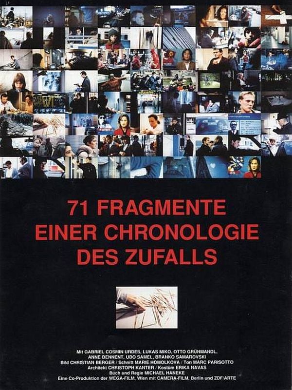 Poster for the 1994 Michael Haneke film 71 Fragments of a Chronology of Chance