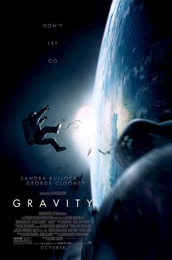 Poster for the 2014 Innaritu film Gravity, starring George Clooney and Sandra Bullock