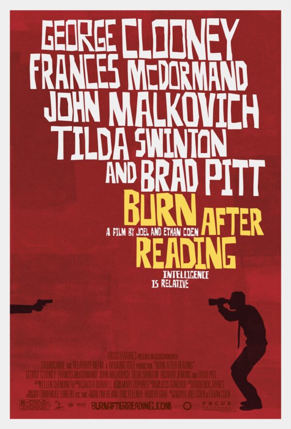 Poster for the 2008 Coen brothers' film Burn After Reading