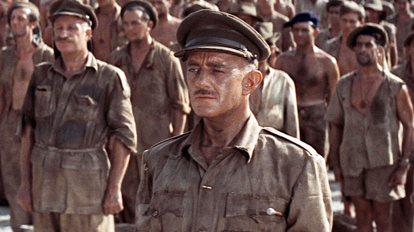 A still with Alec Guiness from the 1957 film The Bridge on the River Kwai, directed by David Lean