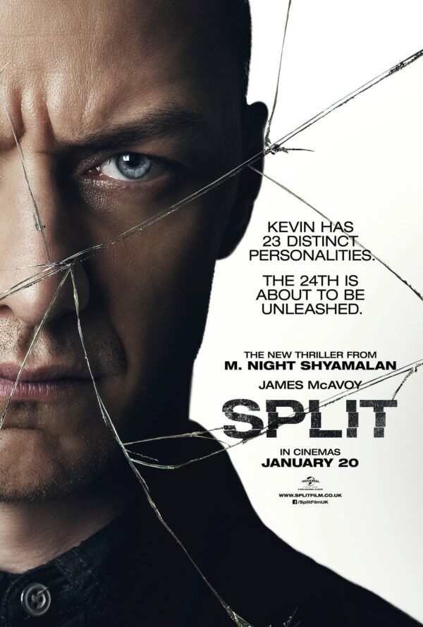 Poster for the 2016 Shyamalan film Split, starring James McAvoy