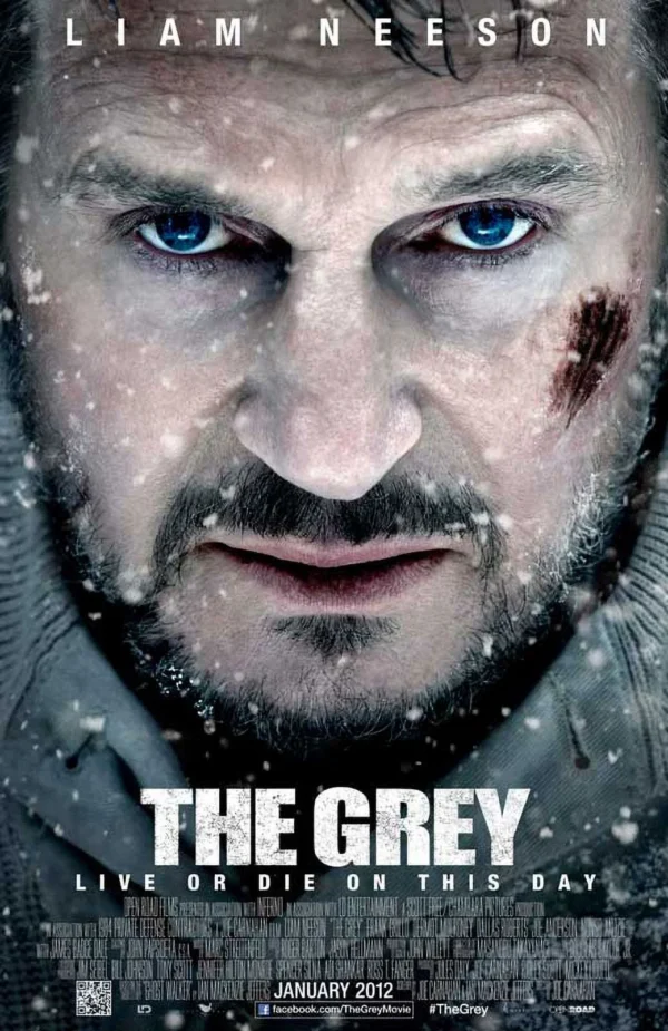 Poster for the 2011 film The Grey, starring Liam Neeson