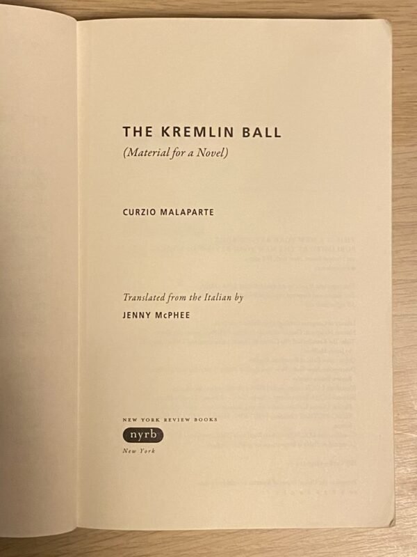 The title page of Curzio Malaparte's The Kremlin Ball