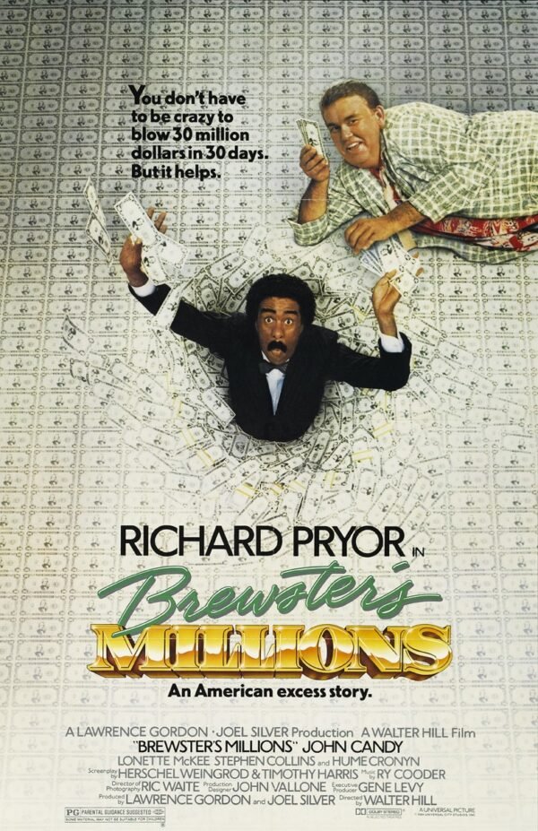 Poster for the 1986 film "Brewster's Millions"