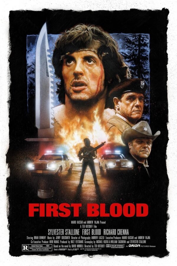 Poster for the 1982 Sylvester Stallone film "First Blood"