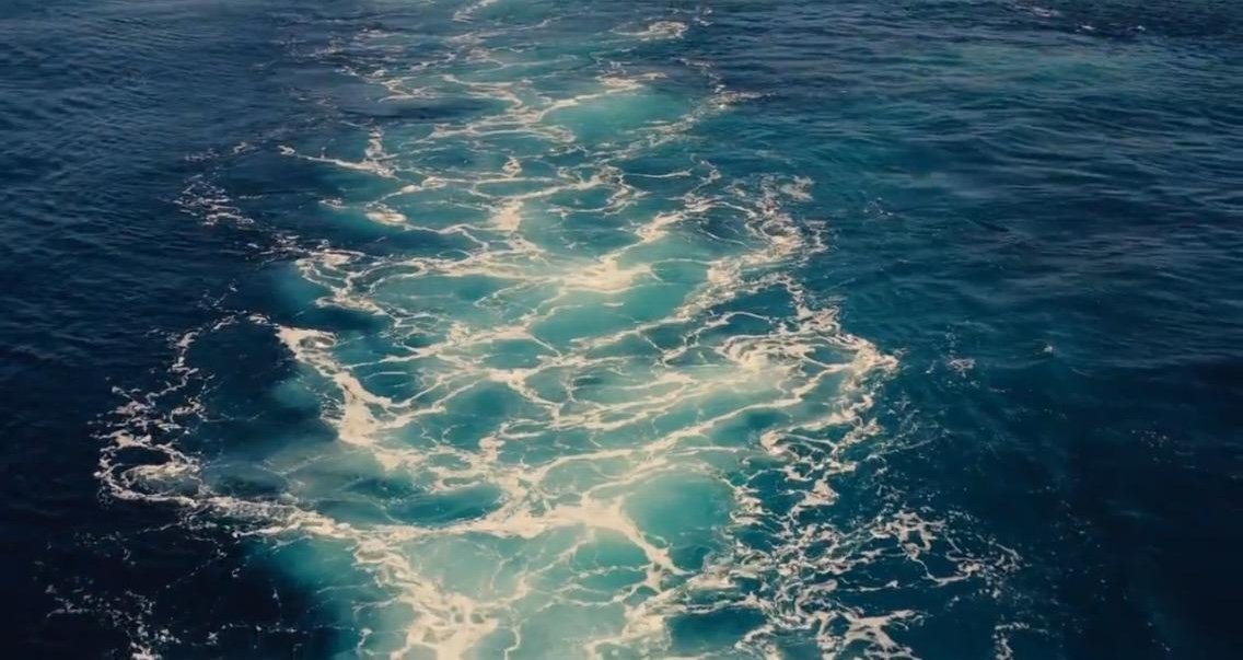Wake of a ship in the 2012 Paul Thomas Anderson film "The Master"
